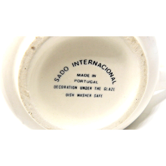 Sado Internacional Two Tea Cups Made in Portugal Blue and White EUC Vintage - Picture 5 of 8